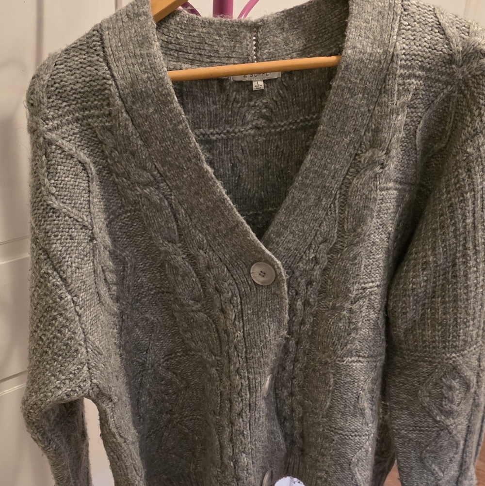 Z SUPPLY Women's Cable Knit Cardigan Sweater LIKE NEW, XL